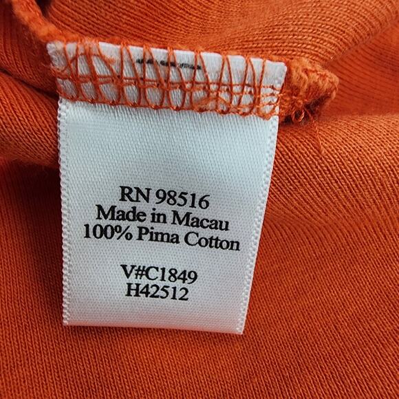 Coldwater Creek Womens Tee Short Cap Sleeve Orange 1X 100% Pima Cotton V Neck - Picture 8 of 9